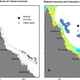 A) Resilient spots on the Great Barrier Reef identified by the new modeling study. B) Thermal stress superimposed on resilient spots show that they generally occur in cooler waters to the southeast. Image: Hock et al. 2017